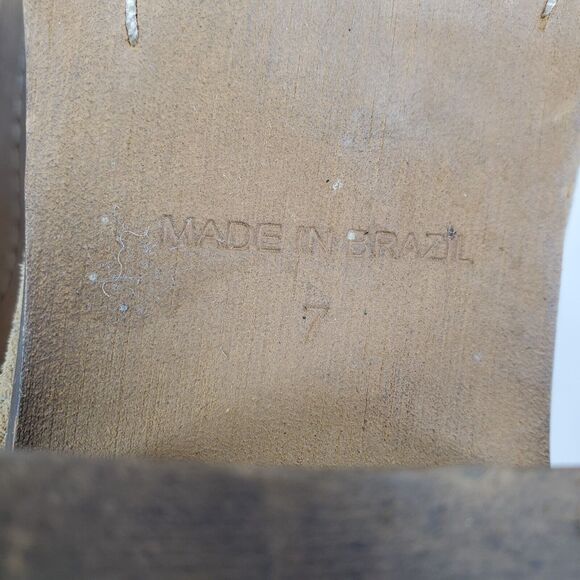 Madewell The Cait Ankle Boots Sz 7 Leather Suede Tan Brown Ankle Booties - Picture 9 of 9